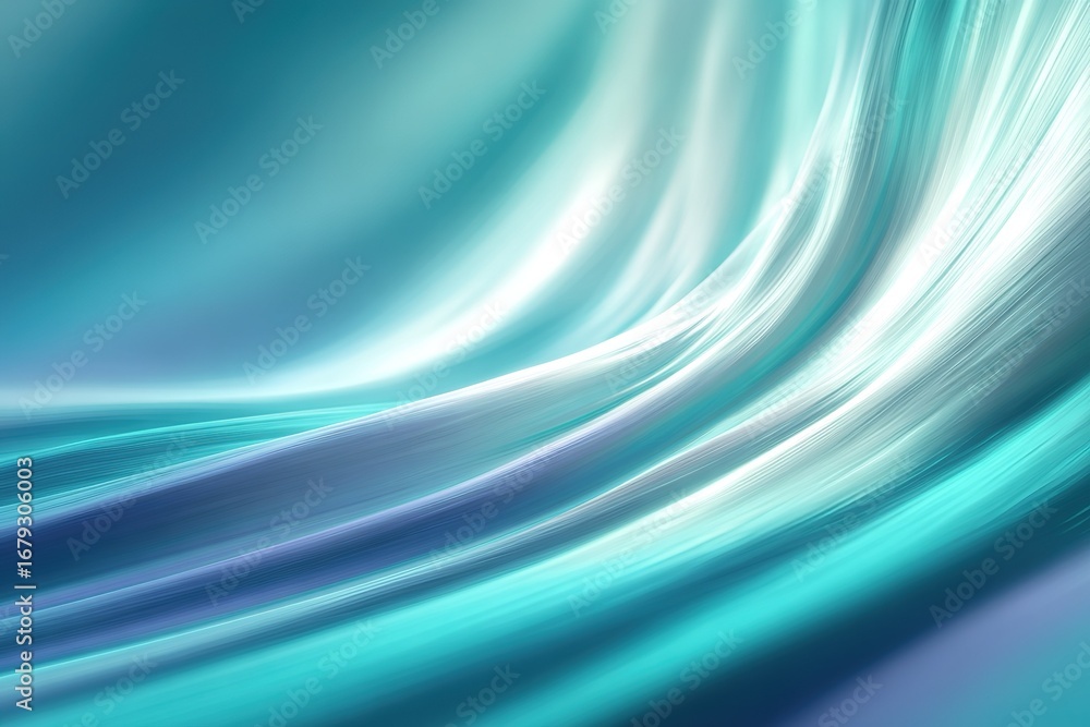 Aufkleber fluid waves of teal and blue create a serene and calming effect in an abstract composition