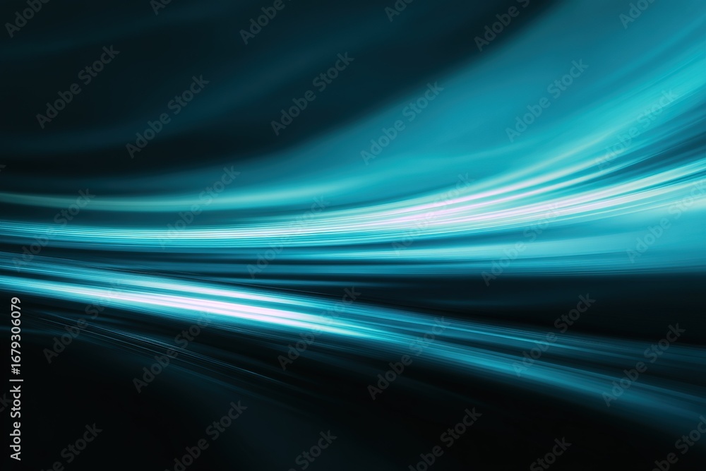 Poster flowing blue light creates a serene and abstract pattern in dark space at a quiet moment of explorat