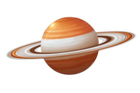 Celestial orb with prominent ring system