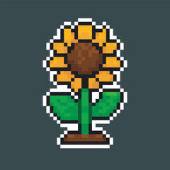 Obraz premium sunflower in pixel art style
