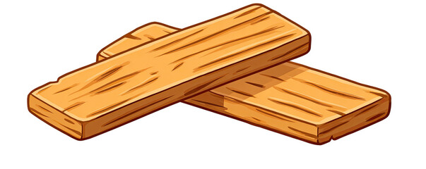 Two pieces of light brown wood, stacked