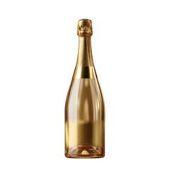 Golden Champagne Bottle, isolated on transparent background