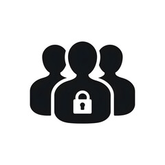 Illustration of privacy and security in social media, featuring silhouettes of people with a lock symbol, emphasizing the importance of protecting personal data.