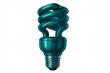 Energy-efficient led light bulb glowing, symbolizing green technology and sustainable illumination against transparent backdrop