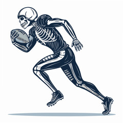 Create Bold Stroke Skeleton Football Player Runnin Premium Digital Asset Great for Commercial Projec