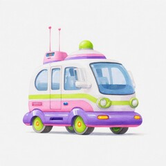 Colorful Cartoon Miniature Vehicle with Whimsical Design