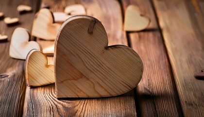 wooden hearts background