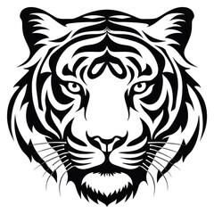 PNG Tiger silhouette wildlife stencil panther.