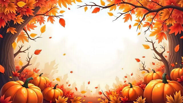 halloween background with pumpkin. sale banner design free space in the center