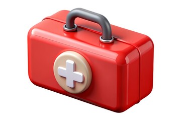 Classic red twin bell alarm clock with golden accents