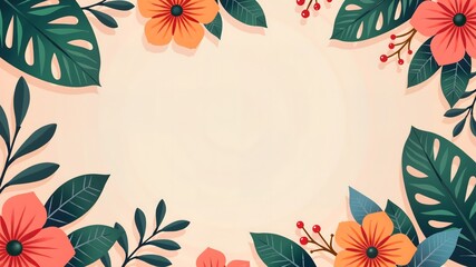 abstract floral background. sale banner design free space in the center