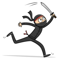 Vibrant Create Bold Stroke Stickman Ninja Jumping Professional Photo