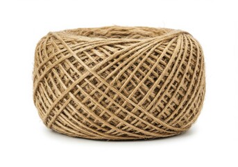 Obraz premium Natural jute twine ball isolated on white background