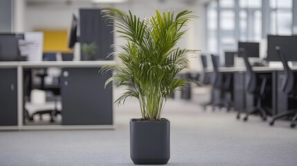 Modern Office Plant Parlour Palm in Dark Pot