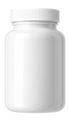 White plastic jar with screw-on cap for capsules