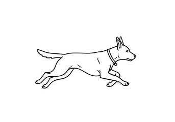 Loyal Dog Silhouette – Domestic Pet Animal Vector Illustration