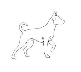 Loyal Dog Silhouette – Domestic Pet Animal Vector Illustration