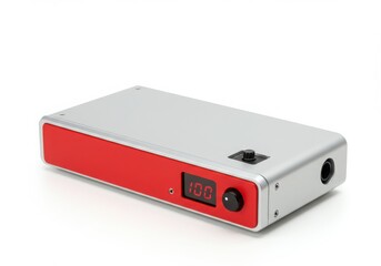 Modern electronic device with red accent isolated on white background