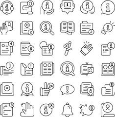 Collection of information and notification icons with numbers and symbols help vector