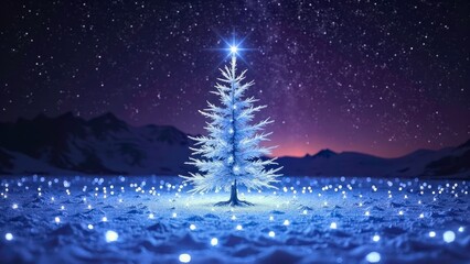 christmas tree with snow