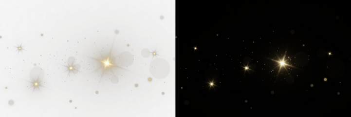 Sparkling starlight, sparkling dust PNG. Overlay design. Glowing light effect glitter particles and stars. . Magical glow PNG