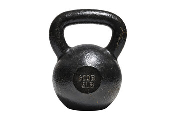 Fototapeta premium Single black kettlebell isolated on black background.