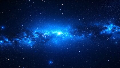 Obraz premium Vast expanse of deep space, vibrant blue nebula