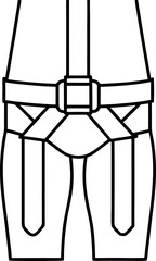 Climbing harness line art illustration safety equipment design concept for outdoor activities adventure sports featuring clear and precise lines drawing attention to essential elements