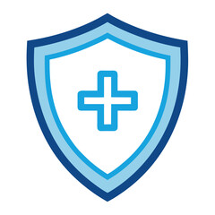 Obraz premium A shield with a plus sign, an isolated graphic for security and adding features.