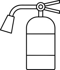 Fire Extinguisher Icon Outline Vector Illustration Safety Equipment for Emergency Preparedness and Fire Prevention in Black and White