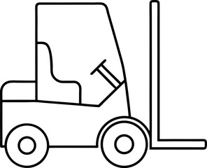 Forklift outline icon of industrial equipment for warehouse operations vector illustration simple design for print and web