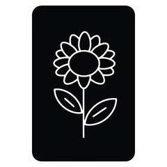 Elegant Minimalist Sunflower Illustration on Black Background Botanical Design Fresh Growth and Modern Simplicity for Web and Print Projects
