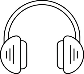 Modern Headphones Icon for Music Listening Sound Design and Audio Enjoyment in Sleek Minimalist Outline Style Vector Art