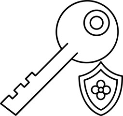 Secure Access Symbol with Key and Shield representing Digital Security and Protection with Modern Design Elements vector illustration