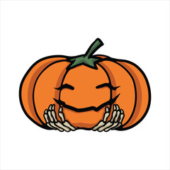Cute halloween pumpkin cartoon vector illustration