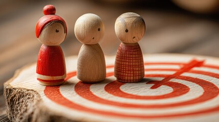 Wooden figurines aim for target