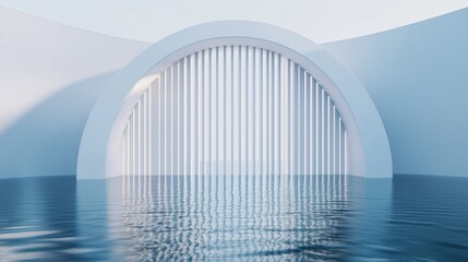 Fototapeta premium Minimalist Architectural Design Reflected in Water