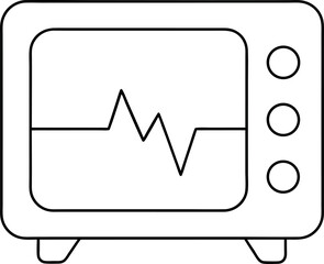 Medical heart monitor with heartbeat line illustration for healthcare and medicine industry providing vital information about health in real time