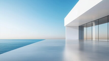 Obraz premium Modern Architecture Overlooking the Ocean