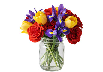Vibrant Spring Bouquet in Mason Jar