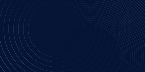 Panoramic blue glowing geometric lines on dark blue background. Modern