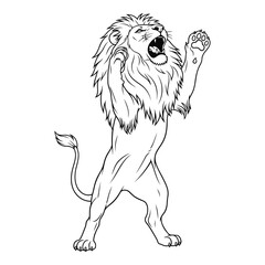 Vector art of roaring lion