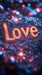 Elegant Gold Glitter Love text