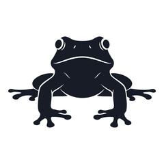 Vector art of black silhouette of a frog
