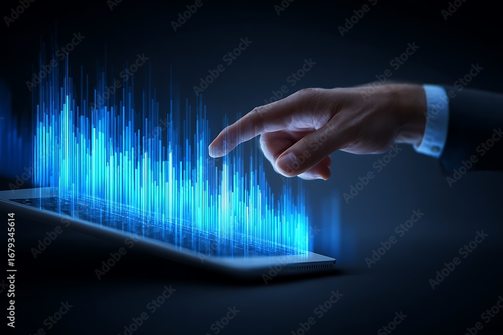 Aufkleber business professional using kpi dashboard with ai-powered performance analytics, sales growth data, 