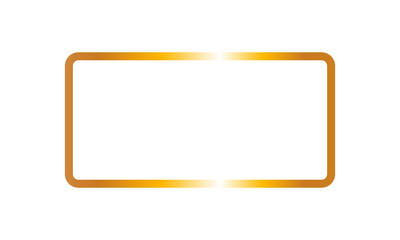 Elegant shiny golden frame with rounded corners and light reflections, isolated on a transparent background (PNG)
