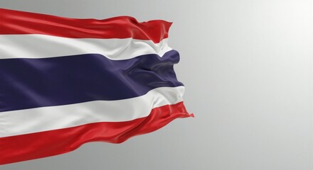 Thailand Flag A Stunning, High-Resolution Image of the Thai National Flag Waving Gracefully