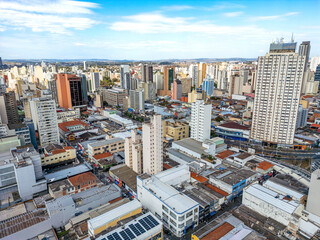 Imagem aérea da região do Terminal Central de ônibus na cidade de Campinas, Sâo Paulo em 2025.