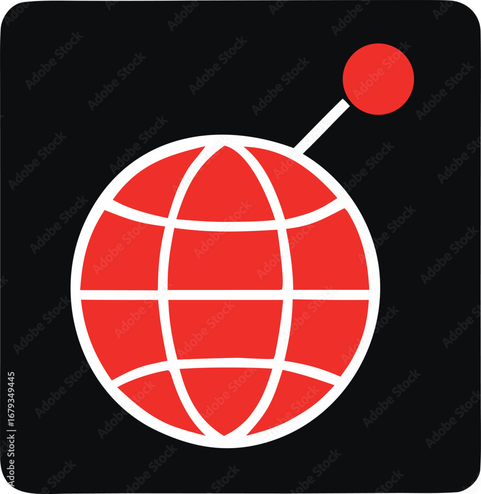 Aufkleber global communication icon representing worldwide connection and network signal transmission symboliz