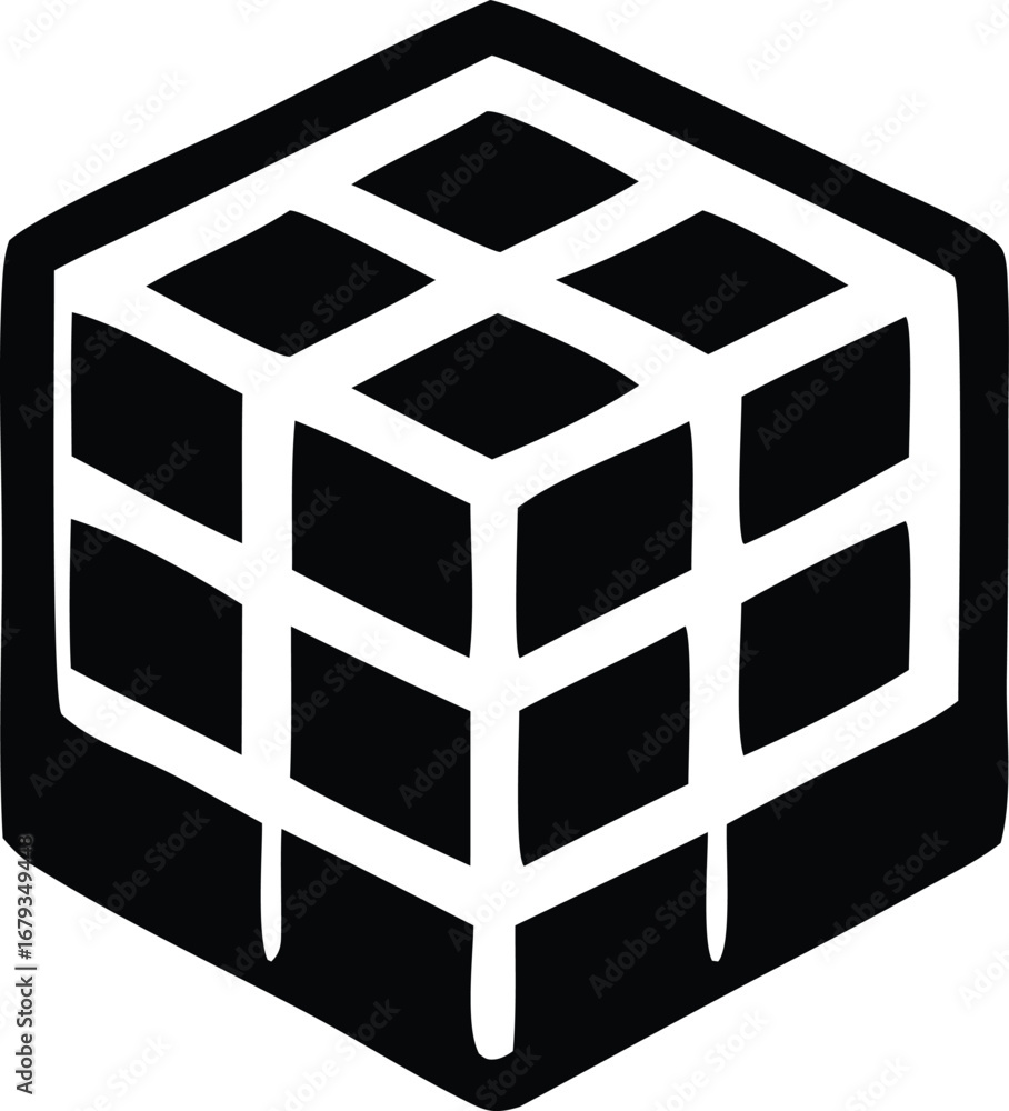 Aufkleber abstract geometric cube design abstract cube pattern digital art modern graphic abstract art geometr